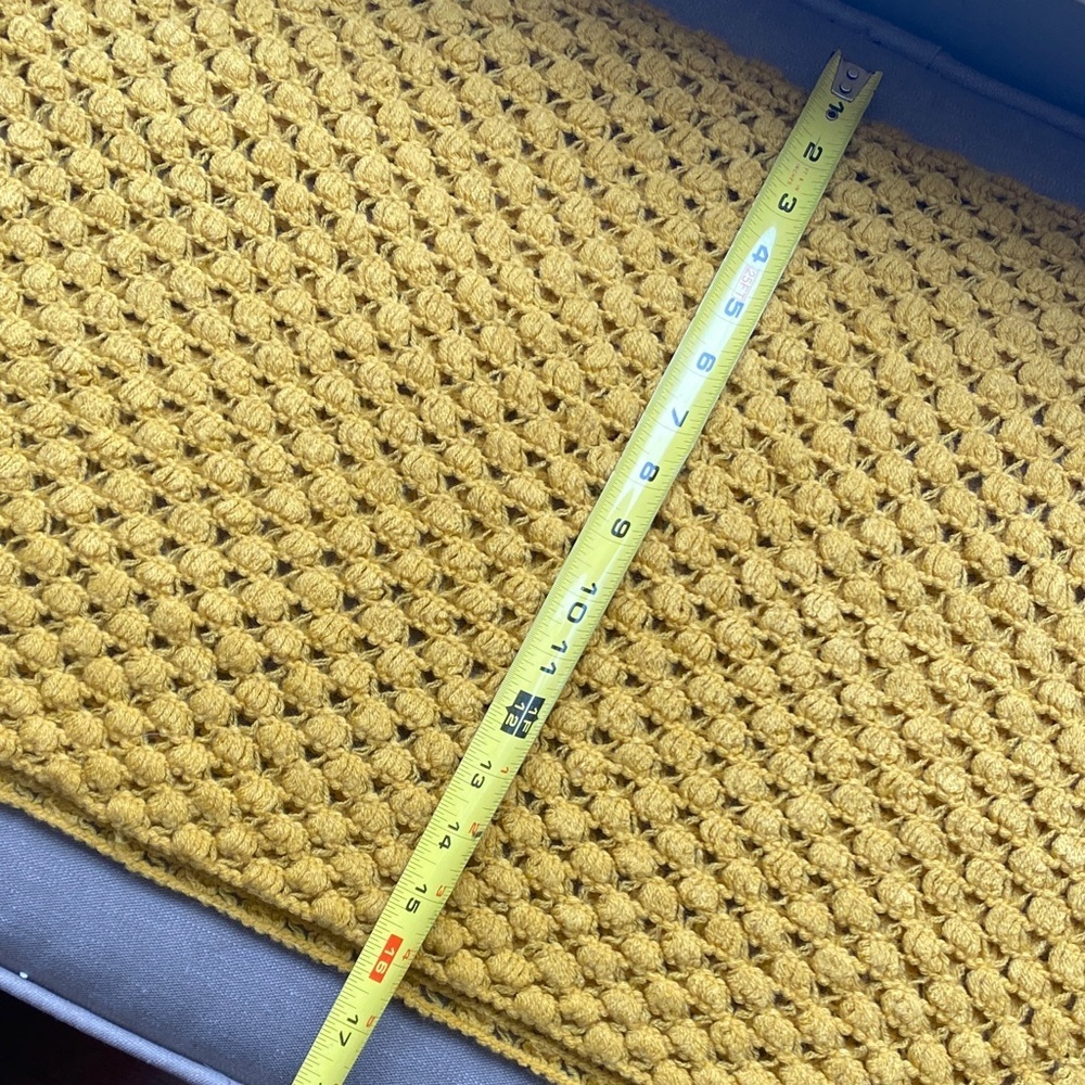 Yellow Crochet Fringed Scarf NWT - Picture 4 of 4